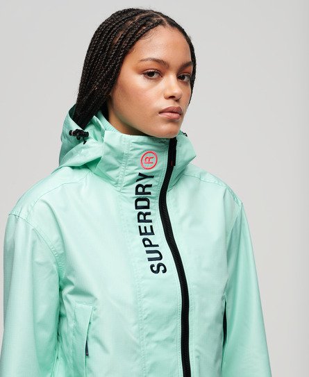 Superdry Women’s Hooded Embroidered SD Windbreaker Jacket Blue / Cali Blue - Size: 10