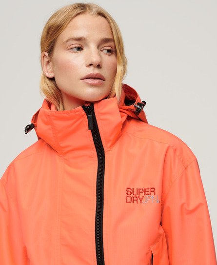 Superdry Women’s Hooded Embroidered SD Windbreaker Jacket Cream / Pastelline Coral - Size: 12