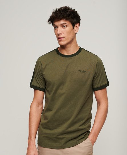 Superdry Men’s Essential Logo Retro T-Shirt Green / Olive Night Green/Surplus Goods Olive - Size: S
