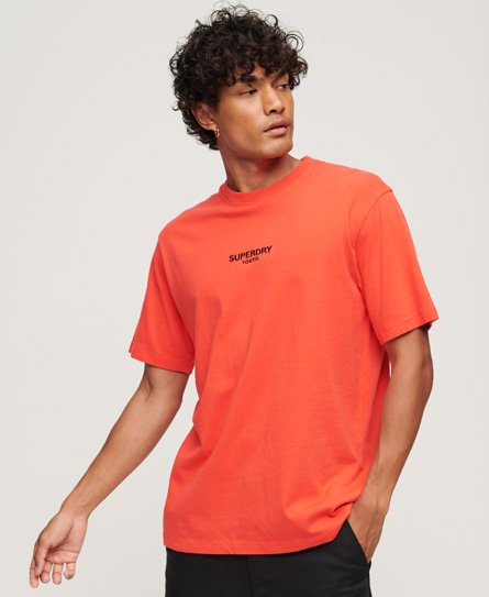 Superdry Men's Luxury Sport Loose T-Shirt Red / Sunset Red