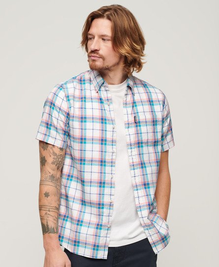 Superdry Men’s Lightweight Check Shirt White / Optic Check - Size: S