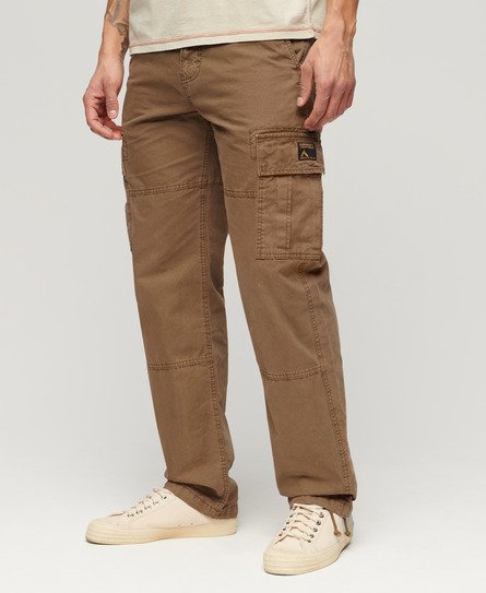 Superdry Men’s Organic Cotton Baggy Cargo Pants Brown / Deep Brown - Size: 36/32