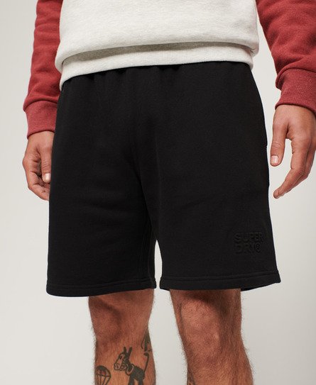 Superdry Men’s Sportswear Embossed Loose Shorts Black - Size: L