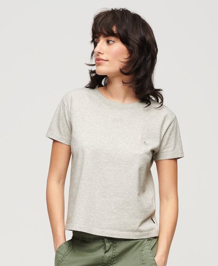 Superdry Women’s Essential Logo 90s T-Shirt Light Grey / Glacier Grey Marl - Size: 12