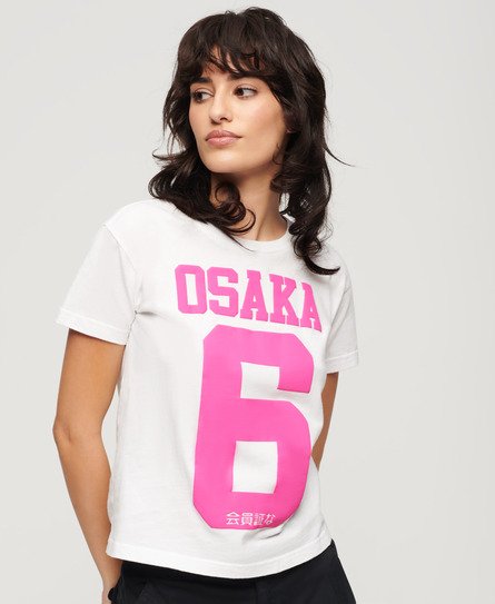 Superdry Women’s Osaka 6 Neon 90s Tee White / Optic - Size: 14