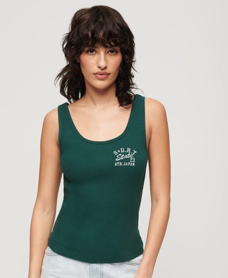 Superdry Women’s Athletic Essential Ribbed Vest Top Green / Dark Pine Green - Size: 14