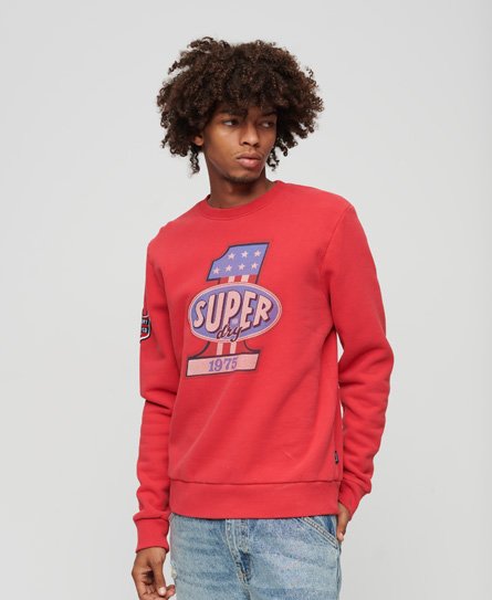 Superdry Men's Stars & Stripes Graphic Crew Sweatshirt Red / Soda Pop Red