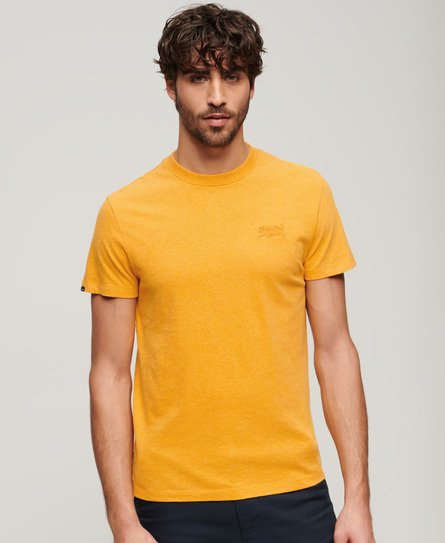 Superdry Men’s Organic Cotton Essential Logo T-Shirt Yellow / Turmeric Marl - Size: XL