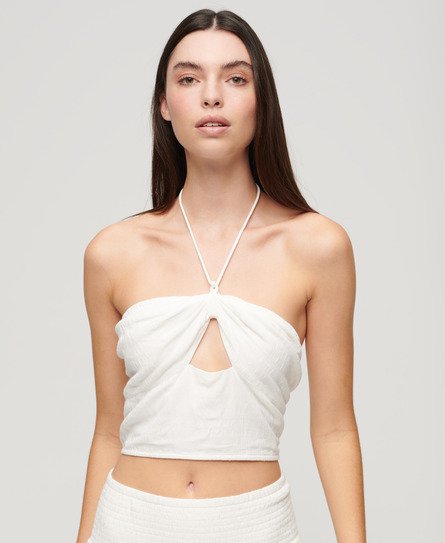 Superdry Women’s Crop Cut Out Woven Top White / Off White - Size: 8