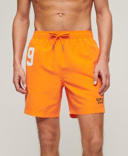 Superdry Men’s Recycled Polo 17-inch Swim Shorts Orange / Orange Tiger - Size: XL