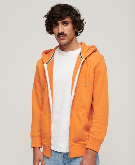 Superdry Men’s Essential Logo Zip Hoodie Orange / Mojave Orange - Size: XL