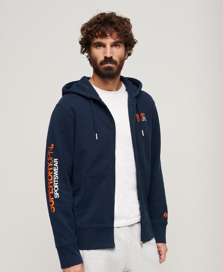 Sportswear hoodie met rits, logo en losse pasvorm
