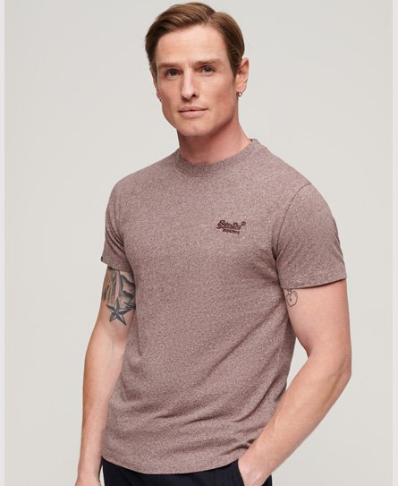Superdry Men’s Organic Cotton Essential Logo T-Shirt Red / Tois Burgundy Grit - Size: S