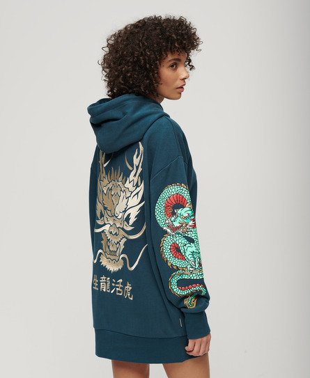 CNY Graphic Hoodie Dress