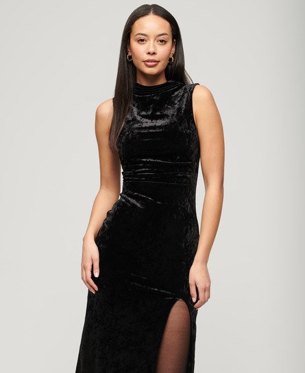 Superdry Velvet Long Sleeve Mini Dress - Women's Womens Dresses