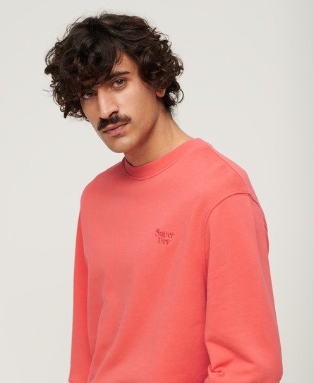 Superdry Herren Vintage Sweatshirt mit Waschung Koralle