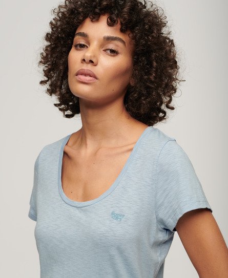 Women’s Studios Scoop Neck T-Shirt Blue / Forever Blue - Size: 16 -Superdry