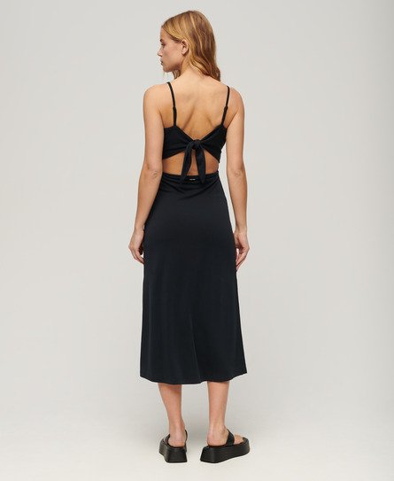 Superdry Women's Jersey-Kleid mit Rückenausschnitt Schwarz