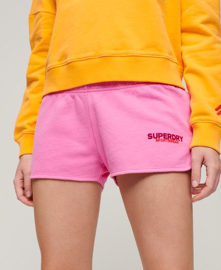 Superdry Women’s Sportswear Logo Racer Shorts Pink / Paparazzi Pink - Size: 16
