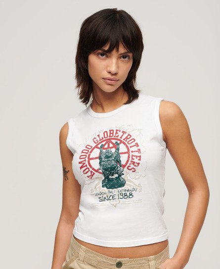 Camiseta sin mangas Superdry x Komodo Globe Trotter