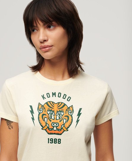 Superdry x Komodo Tiger Figurbetontes T-Shirt