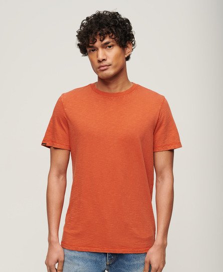 Superdry Men's Crew Neck Slub Short Sleeved T-shirt Orange / Mecca Orange