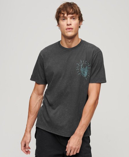 Superdry Men's Mens Loose Fit Lo-Fi Flyer T-Shirt, Dark Grey