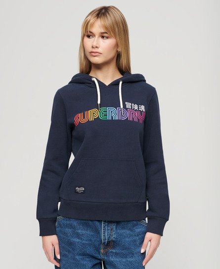 Rainbow hoodie met logoprint