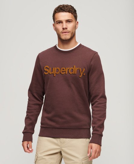 Superdry Mannen Klassiek Sweatshirt met Core-logo Rood