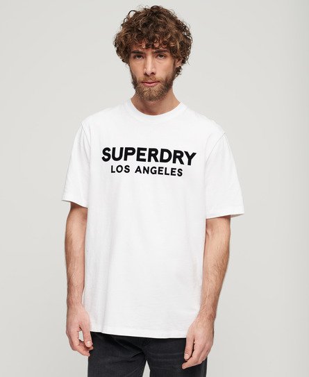 Superdry Men’s Luxury Sport Loose Fit T-Shirt White / Brilliant White - Size: XL