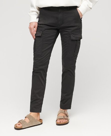 Pantalon cargo slim à taille mi-haute