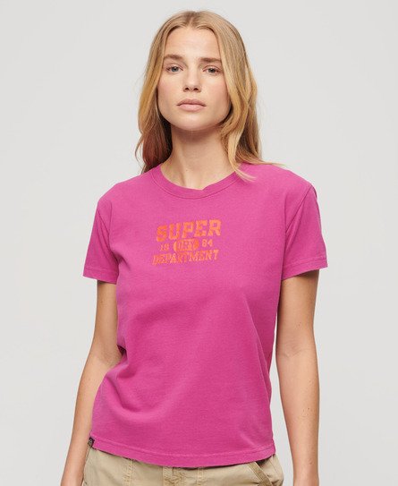 Superdry Femme T-shirt Ajusté Super Athletics Violet