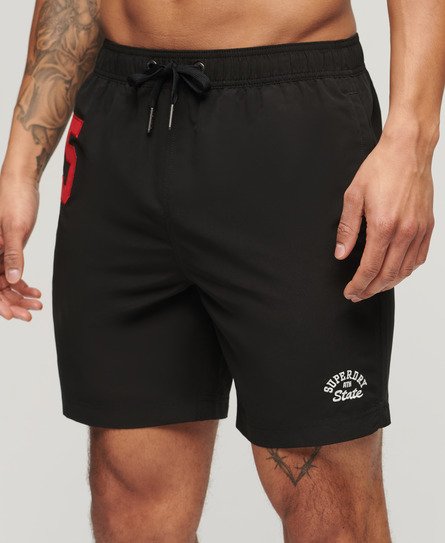 Superdry Men’s Recycled Polo 17-inch Swim Shorts Black - Size: Xxl