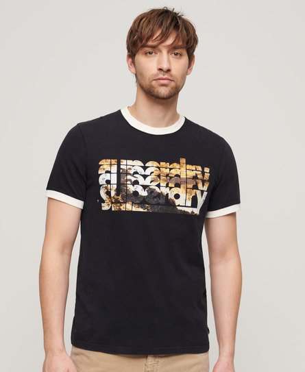 Men’s Photographic Logo T Shirt Black - Size: XL -Superdry