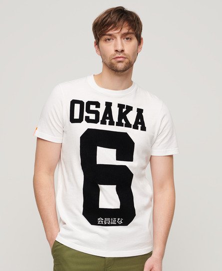 Superdry Pour Des Hommes T-Shirt Osaka 6 Mono Standard, Blanc et Noir,