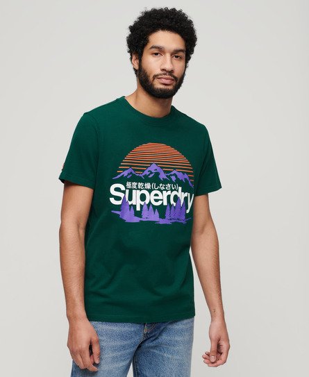 Superdry Herren Great Outdoors T-Shirt mit Grafik Grün