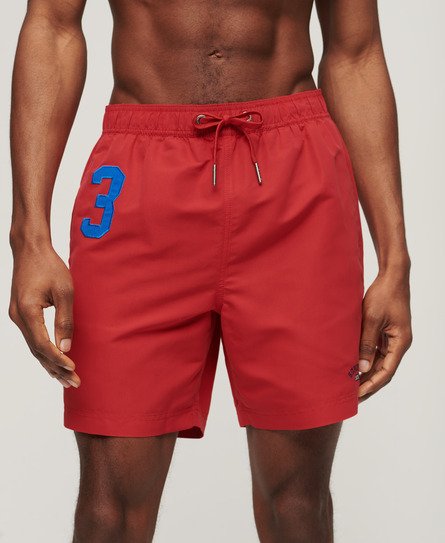 Superdry Men's Recycled Polo 17-inch Swim Shorts Red / Rouge Red