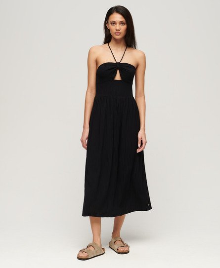 Superdry Women’s Cut Out Midi Dress Black - Size: 12