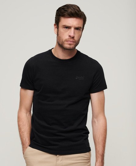 Superdry Men's Organic Cotton Essential Logo T-Shirt Black / Black/black