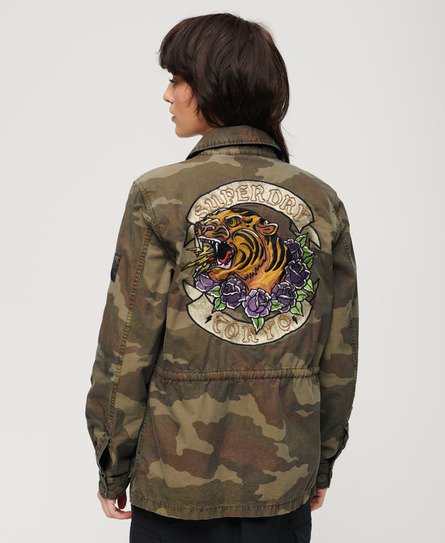 Embroidered  Military Field Jacket