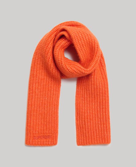 Superdry Women’s Essential Ribbed Scarf Orange / Flame Orange - Size: One Size