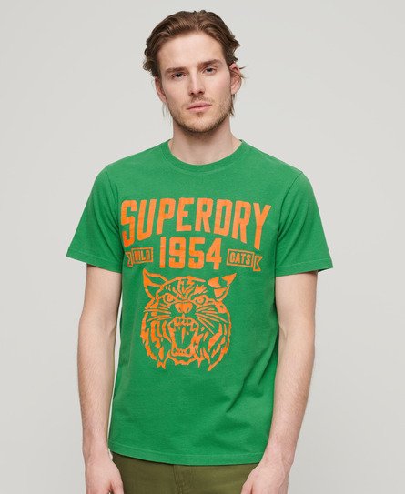 Superdry Men's Track & Field Athletic Graphic T-Shirt Green / Oregon Green