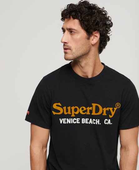 Superdry Men's Venue Duo Logo T-Shirt Black / Nero Black Marl