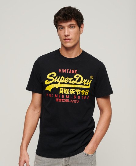 Superdry Homme T-shirt à Logo Vintage Logo Duo Noir