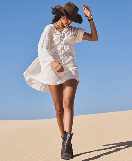 Ibiza mini-jurk met V-hals