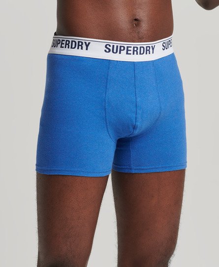 Superdry Men’s Organic Cotton Boxers Single Pack Blue / Mazarine Blue Marl - Size: XL