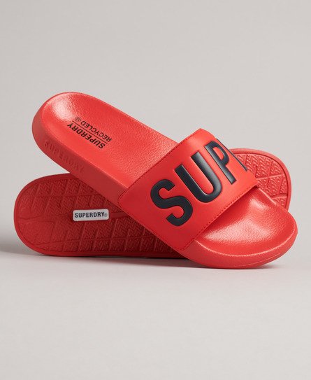 Superdry Men’s Core Pool Sliders Red / Hike Red/Eclipse Navy - Size: L
