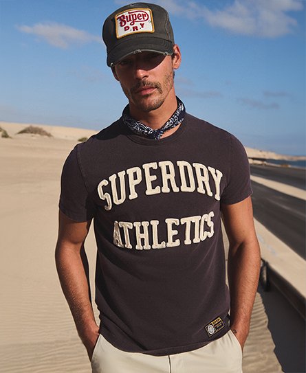 Superdry Homme Vintage Athletic Short Sleeve T-Shirt Vert