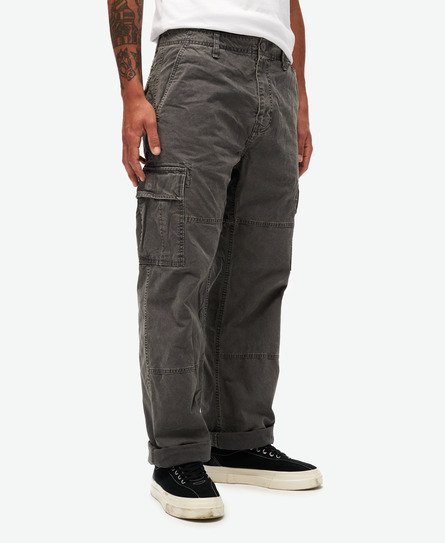 Superdry Men's Organic Cotton Baggy Cargo Pants Dark Grey / Washed Grey