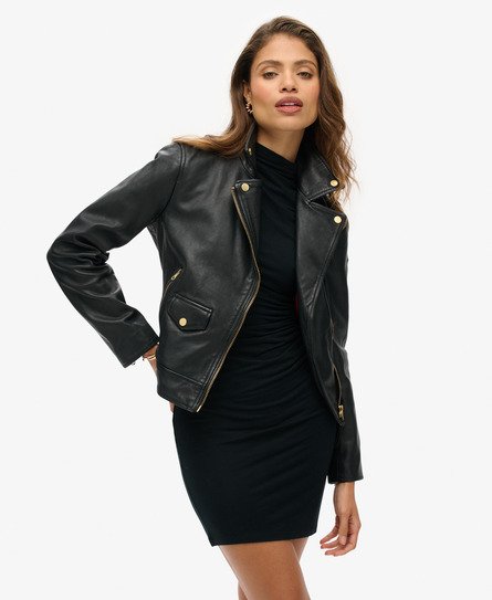  Studded Leather Biker Jacket 